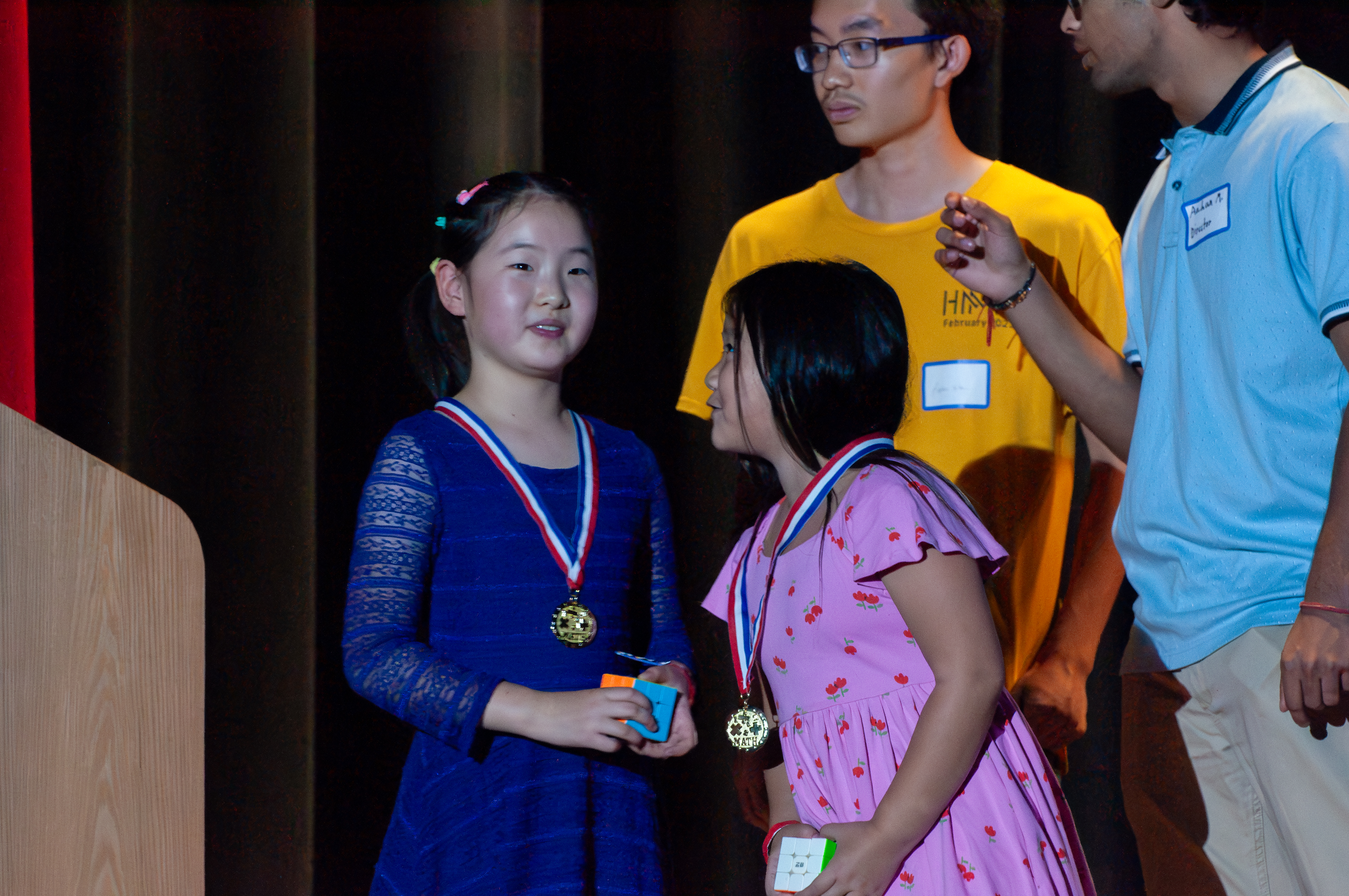 Families cheering for winners