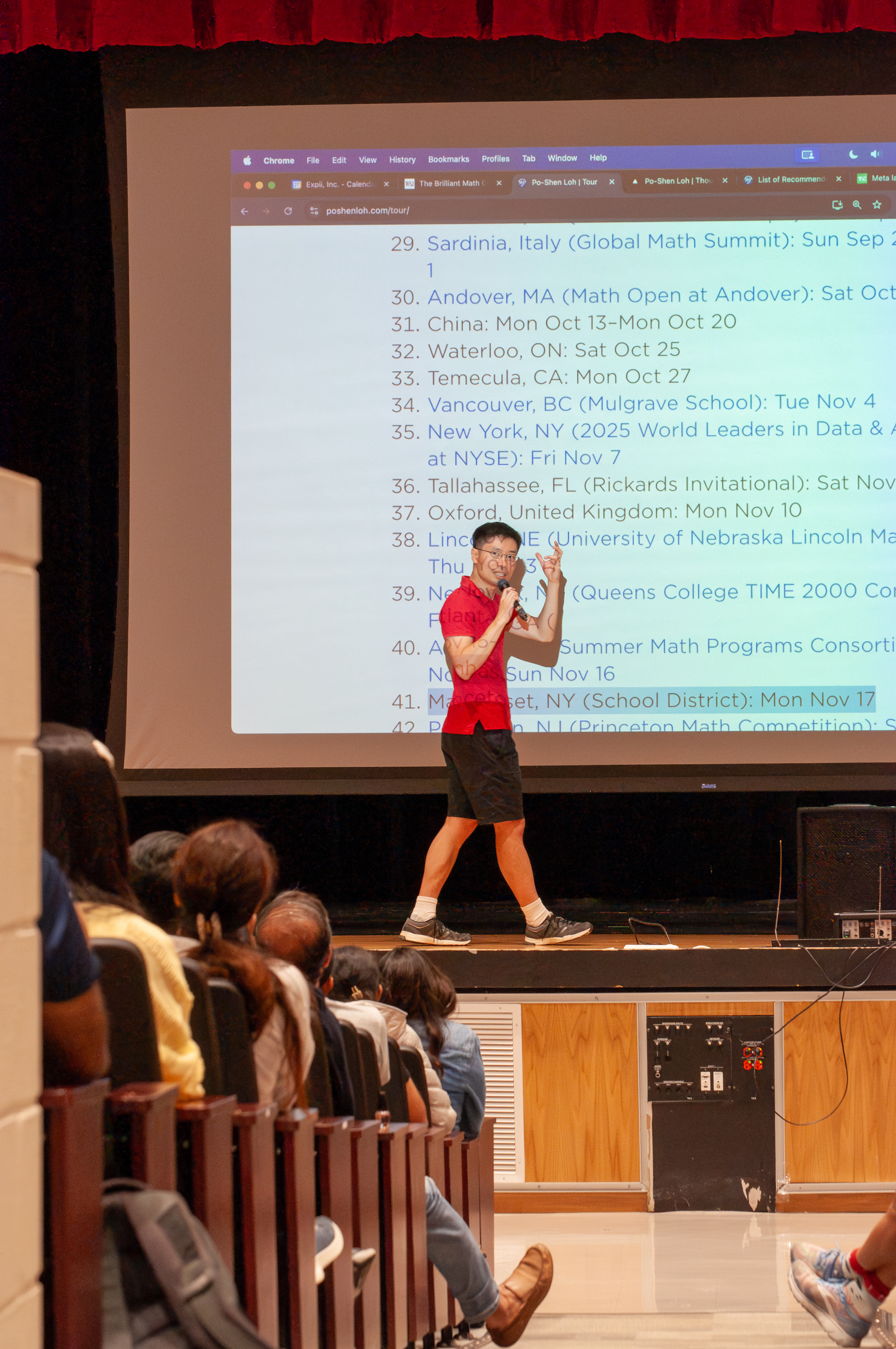 Close-up of Po-Shen Loh explaining a concept