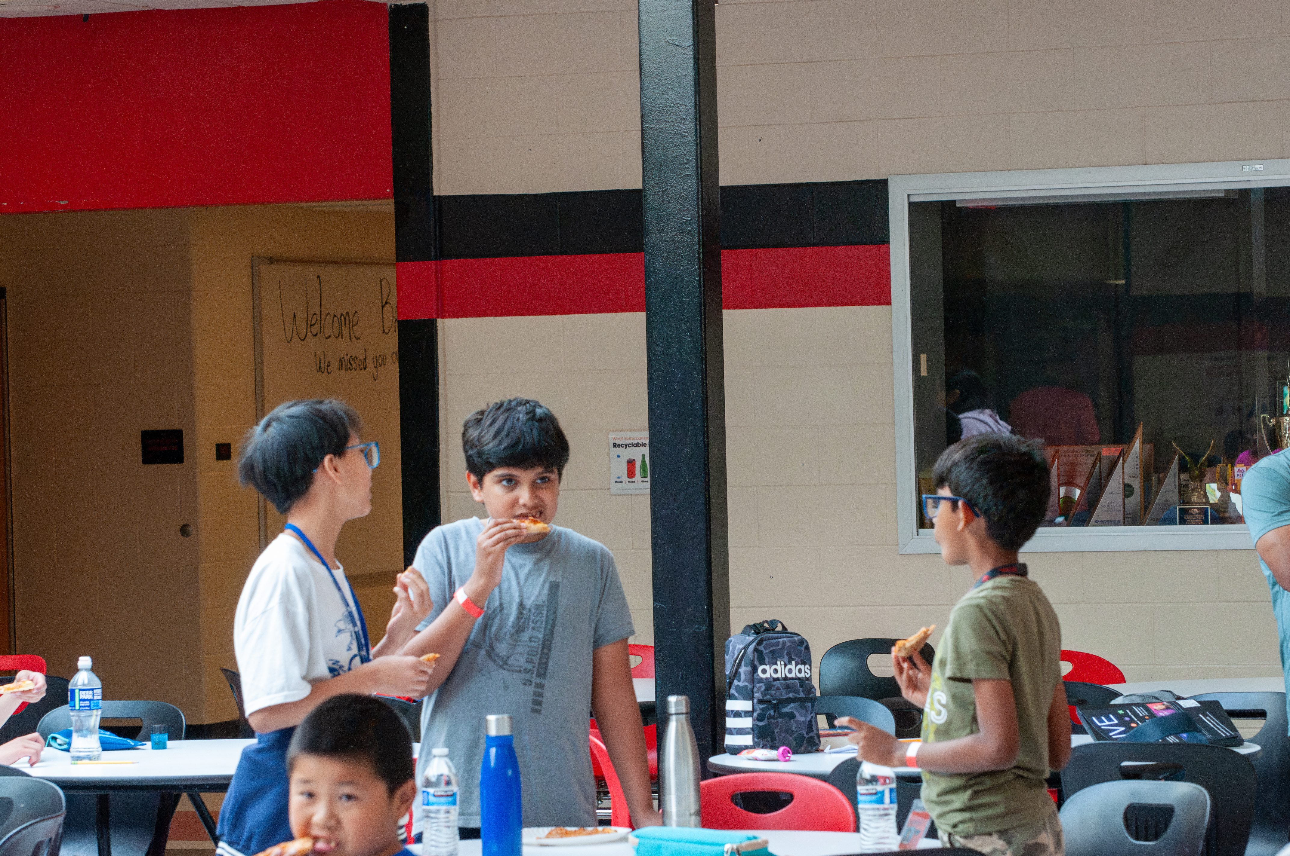 Students working quietly during testing