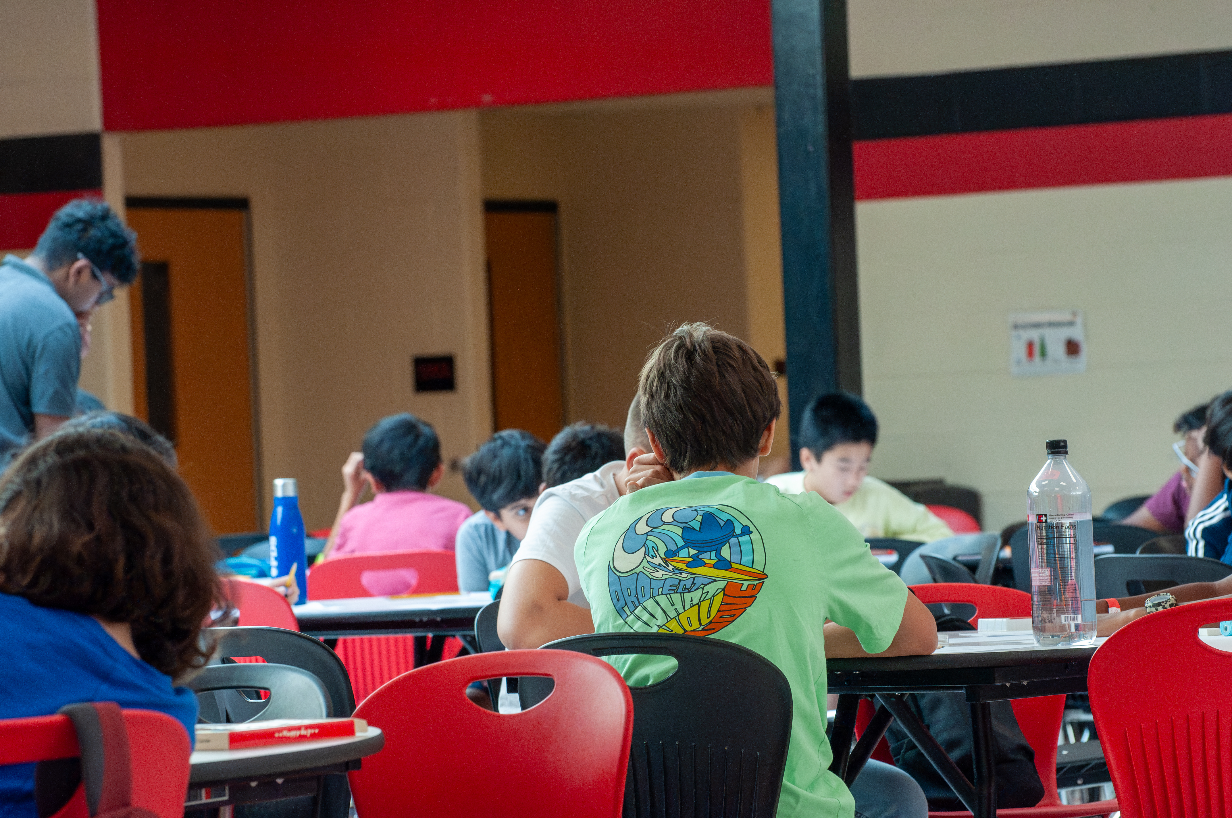 Students writing during the contest