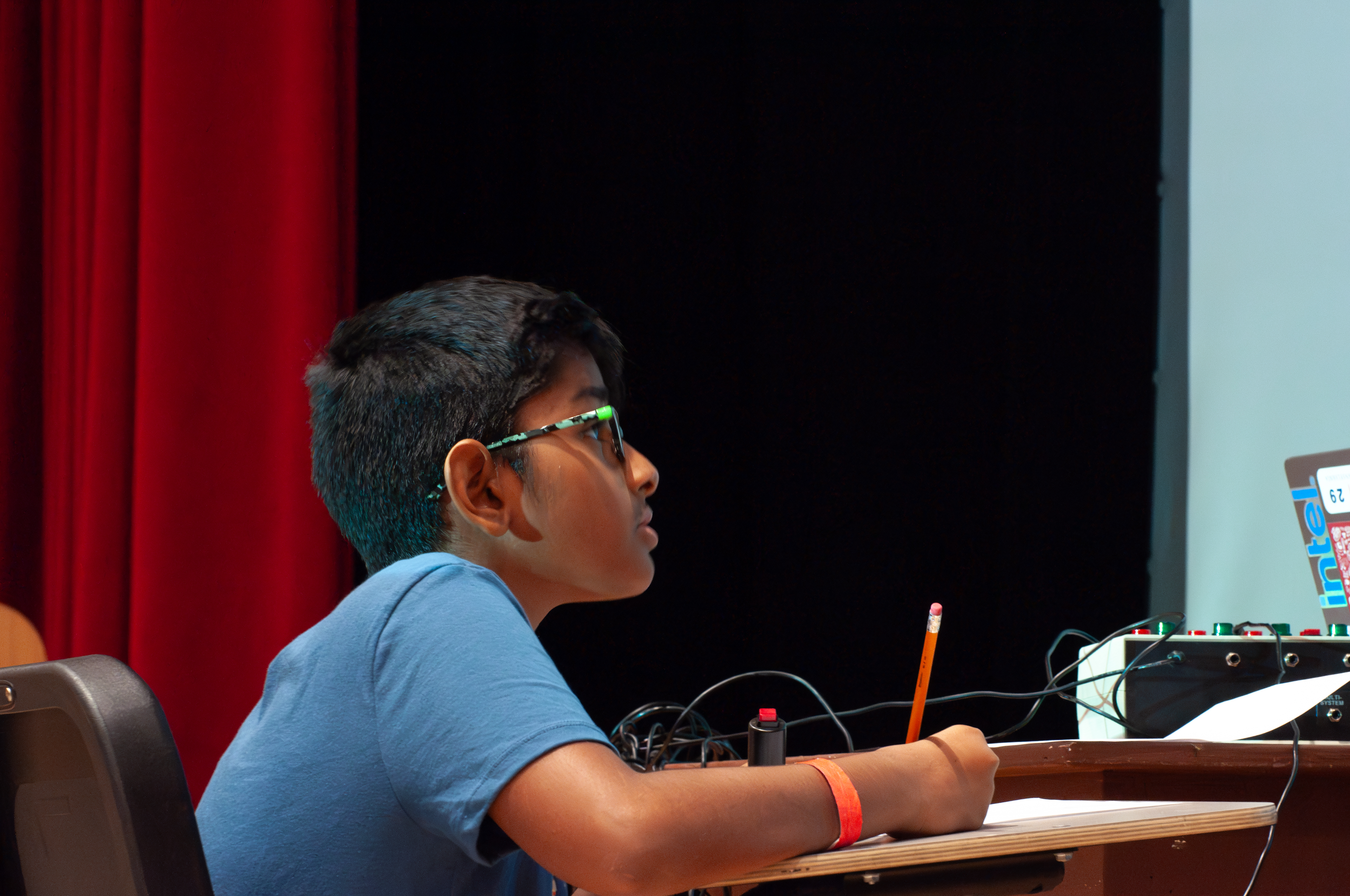 Students experimenting with materials