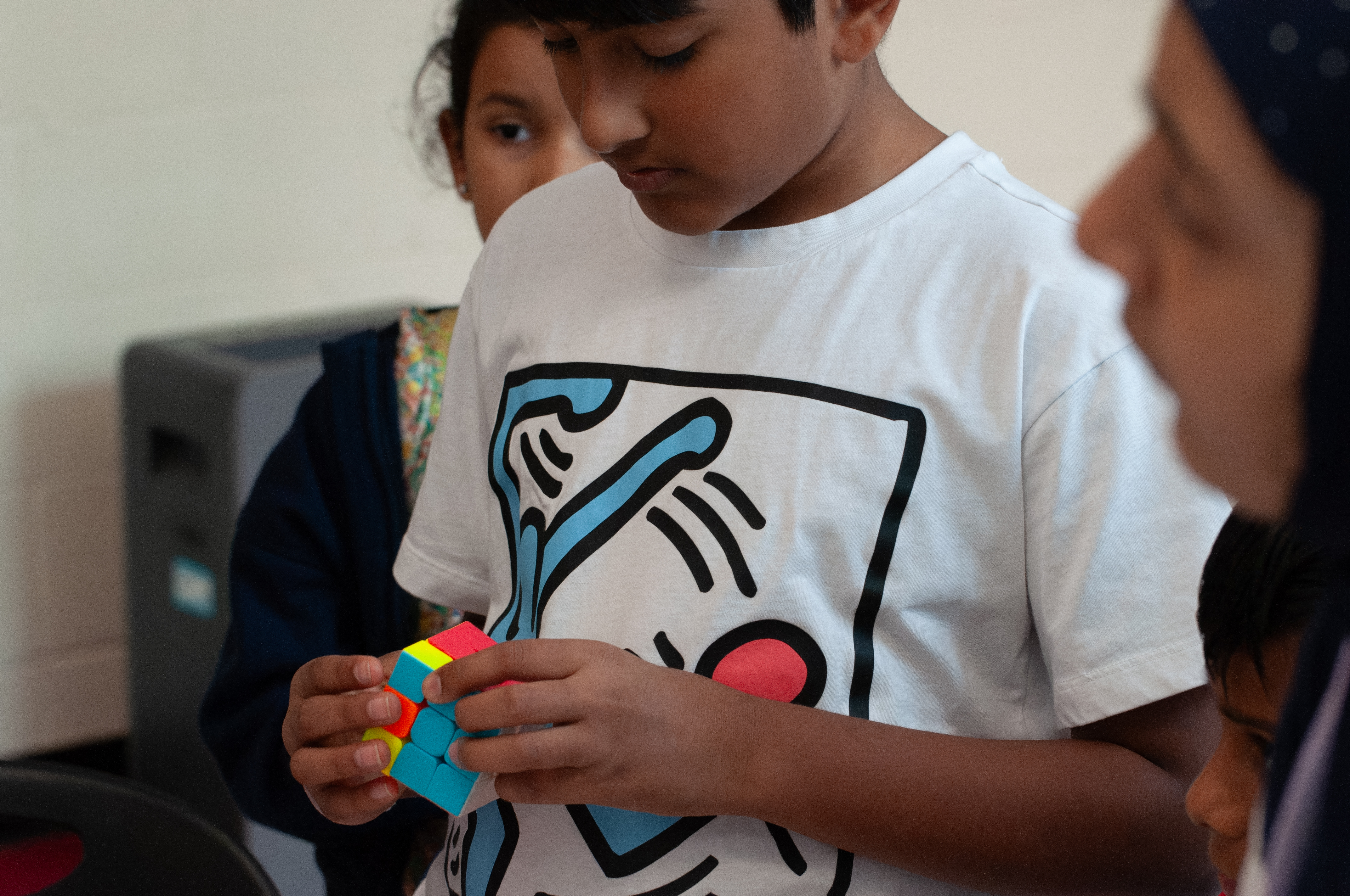 Workshop leader guiding a group
