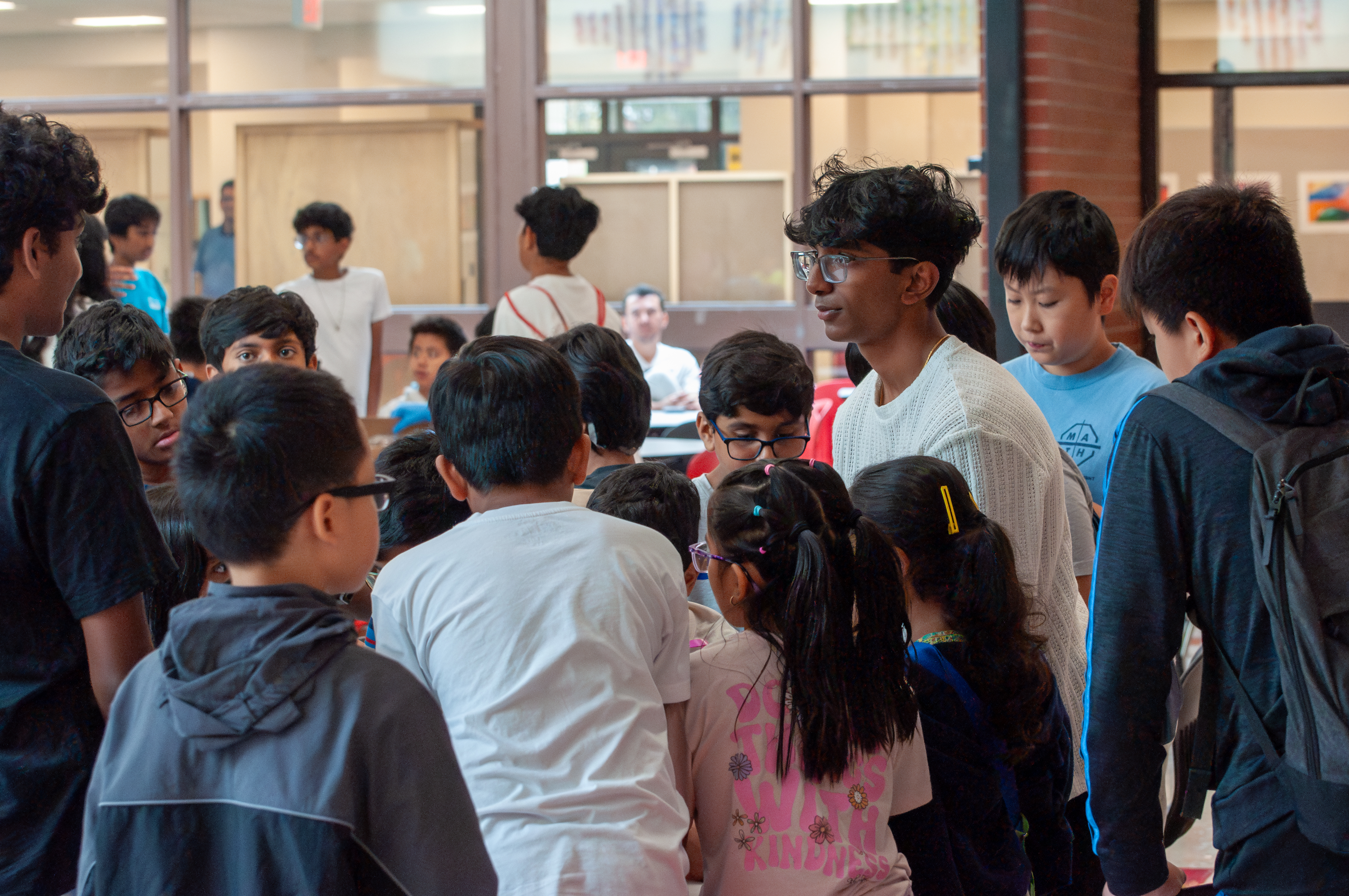 Students building together